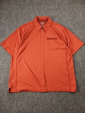 Vintage Cloudveil Snap Front Shirt Large Rust Orange Outdoor Performance Hiking